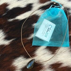 New anthe tic Tula blue Labradorite Teardrop Necklace